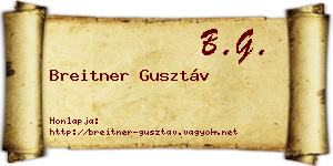 Breitner Gusztáv névjegykártya