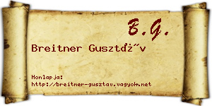 Breitner Gusztáv névjegykártya